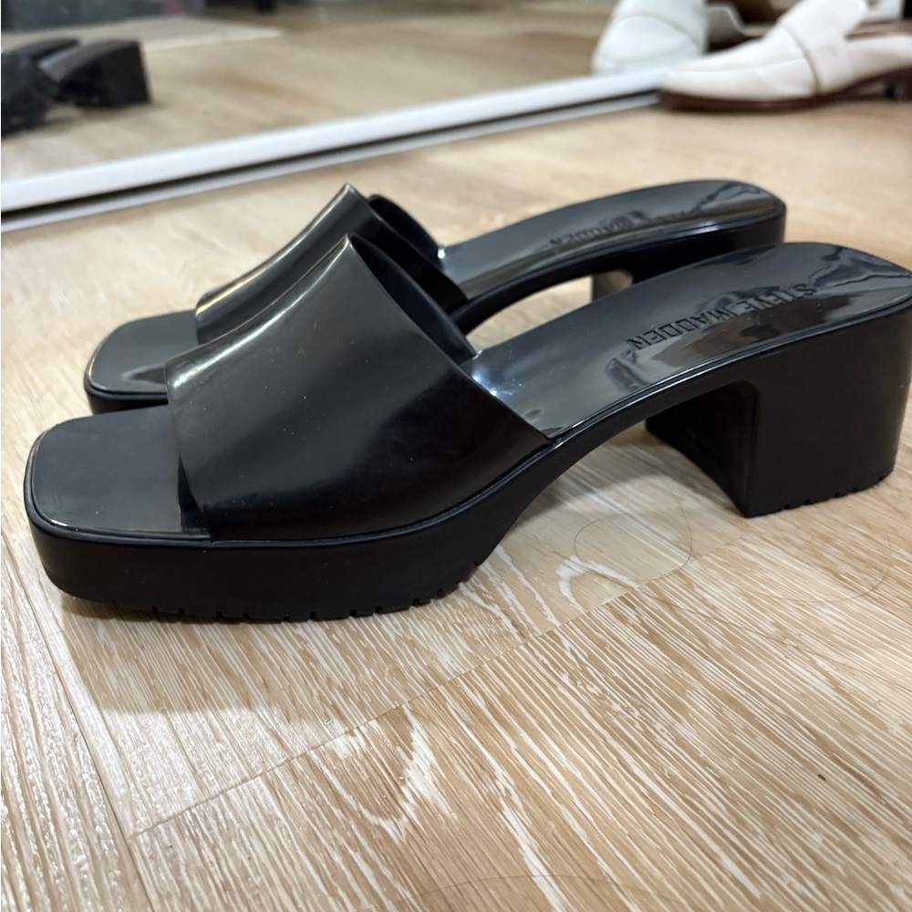 Women's Black Slide Sandals - Picture 2 of 5